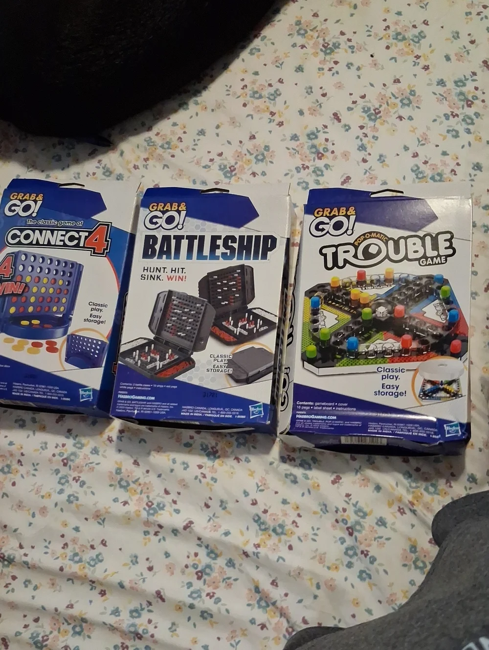 3 BNIB Travel Games-Connect 4, Battleship & Trouble